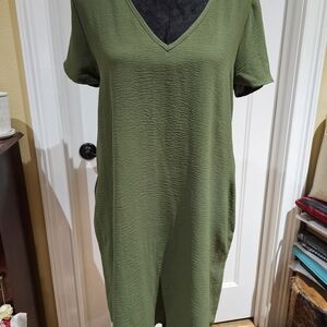 MTS Olive Green V-Neck Dress